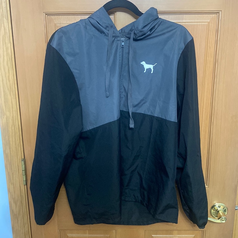 Pink Wind Breaker Black/Grey Jacket Size Medium